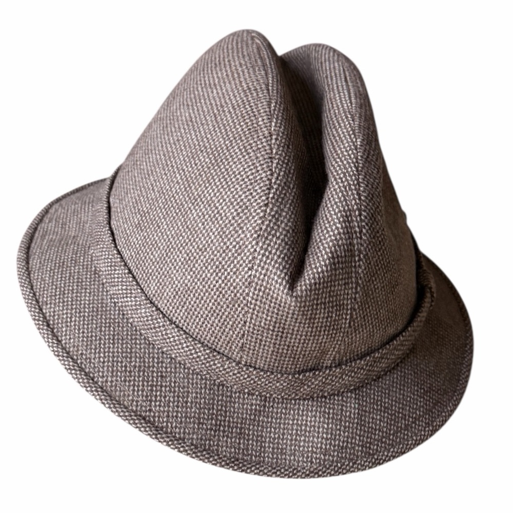 Dapper Light Tan Tweed Wool Vintage Fedora Hat